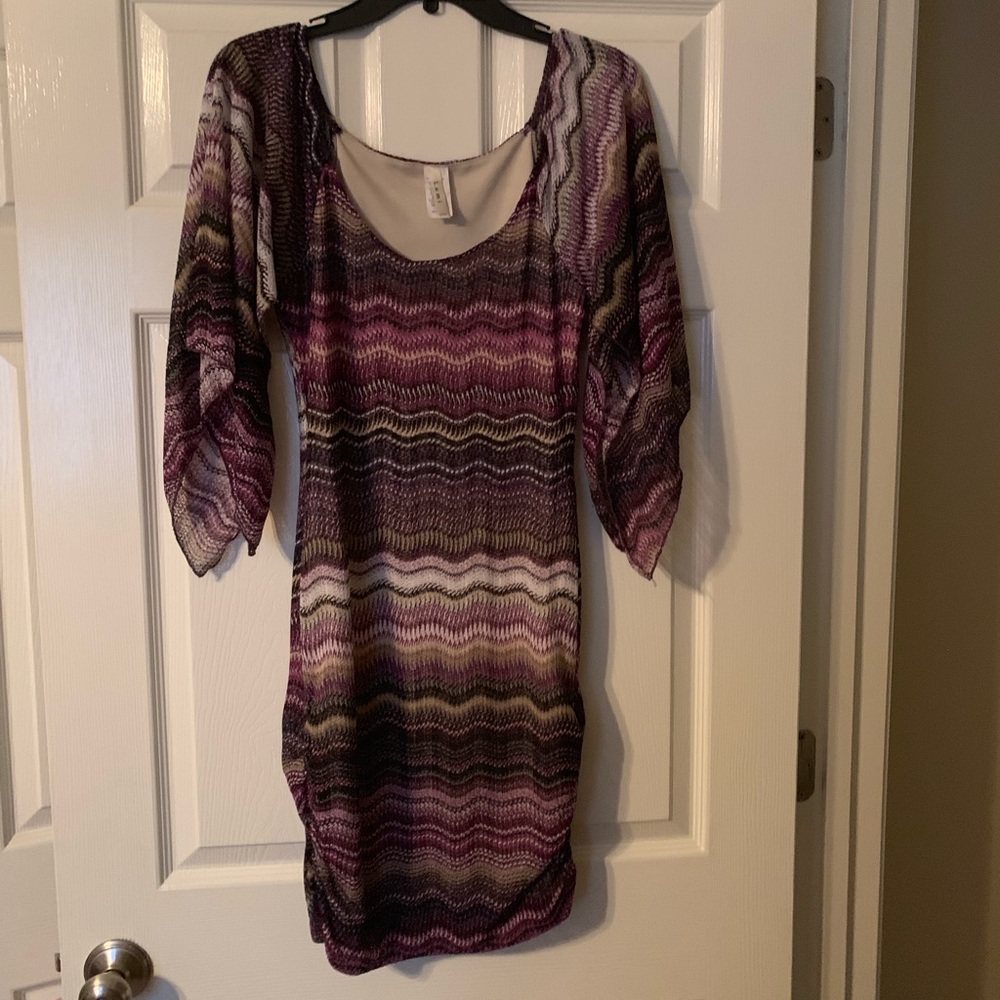 Purple gathered dress
